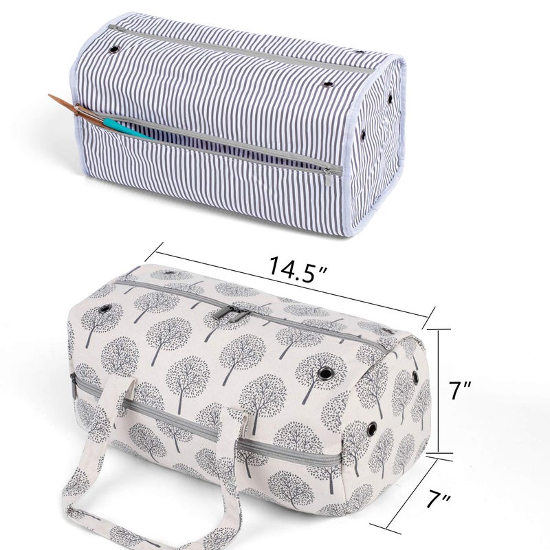 Luxja Knitting Bag, Yarn Bag for Yarn Skeins, Crochet Hooks, Knitting Needles (up to 14 Inches) and Other Accessories, Tree - Image 4